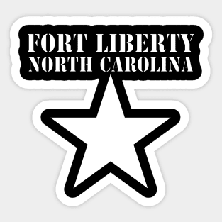 Fort Liberty North Carolina with White Star X 300 Sticker